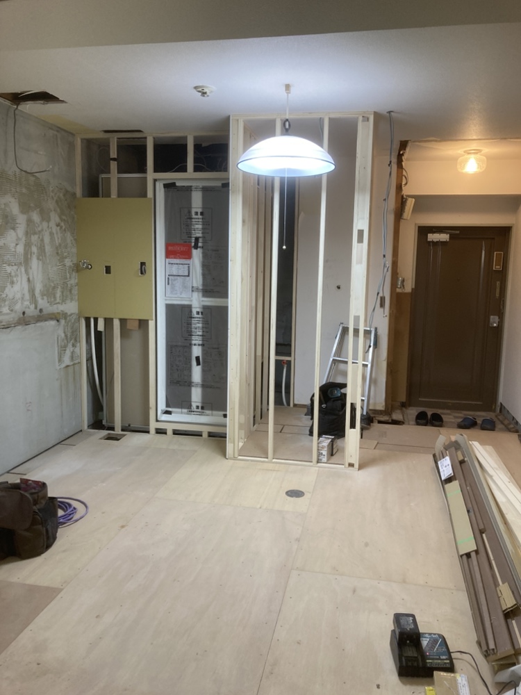 西区１DKマンションスケルトンリフォーム進捗